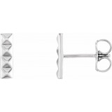 14K White Pyramid Bar Earrings - 86535600P photo