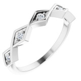 14K White 1/10 CTW Diamond Geometric Anniversary Band - 124125600P photo