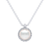 Gabriel & Co. 14k White Gold Grace Pearl & Diamond Necklace - NK5619W45PL photo