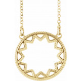 14K Yellow Milgrain Sun 16-18 Necklace - 86764601P photo