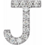 14K White .05 CTW Diamond Single Initial J Earring - 867976045P photo