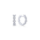 Gabriel & Co. 14k White Gold Kaslique Diamond Huggie Earrings - EG13458W45JJ photo