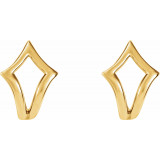 14K Yellow Geometric J-Hoop Earrings - 86517606P photo 2