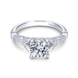 Gabriel & Co. 14k White Gold Victorian Split Shank Engagement Ring - ER13888R4W44JJ photo