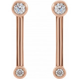 14K Rose 1/5 CTW Diamond Bezel-Set Bar Earrings - 87007602P photo 2
