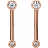 14K Rose 1/5 CTW Diamond Bezel-Set Bar Earrings - 87007602P photo 2