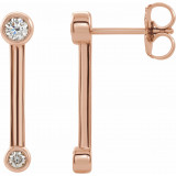 14K Rose 1/5 CTW Diamond Bezel-Set Bar Earrings - 87007602P photo