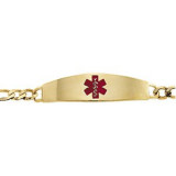 14K Yellow & Red Enamel Medical Identification 8 Bracelet - CH108120499P photo