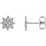14K White .08 CTW Diamond Star Earrings - 86435600P photo