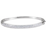 14K White 1 1/2 CTW Diamond Bangle 7 Bracelet - 61233246219P photo