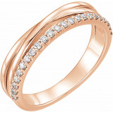 14K Rose 1/4 CTW Diamond Criss-Cross Ring - 122872602P photo