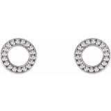 14K White Beaded Stud Earrings - 86524600P photo 2