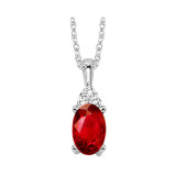 Gems One 10Kt White Gold Diamond (1/50Ctw) & Garnet (1/2 Ctw) Pendant - FP4019-1WDG photo