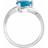 14K White Swiss Blue Topaz Ring - 71809600P photo 2