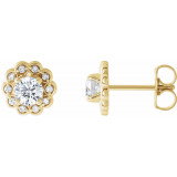 14K Yellow 5/8 CTW Diamond Halo-Style Earrings - 86663606P photo