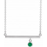 14K White Emerald Bezel-Set 18 Bar Necklace - 869056110P photo