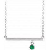 14K White Emerald Bezel-Set 18 Bar Necklace - 869056110P photo