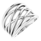 Platinum Criss-Cross Ring - 51884104P photo