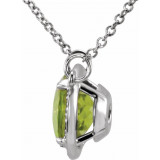 14K White 8 mm Round Peridot & .05 CTW Diamond 16 Necklace - 8590570016P photo 2