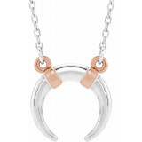 14K White/Rose Crescent 18 Necklace - 86632603P photo