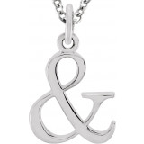 14K White Ampersand 16 Necklace - 8578070079P photo
