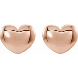 14K Rose 5.9x5.4 mm Youth Puffed Heart Earrings - 192034602P photo 2
