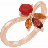 14K Rose Multi-Gemstone Ring - 72045602P photo