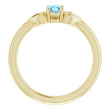 14K Yellow 5x3 mm Oval Aquamarine Youth Heart Ring - 71987618P photo 2