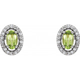 14K White Peridot & .08 CTW Diamond Earrings - 86070101P photo 2