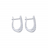 Gabriel & Co. 14k White Gold Kaslique Diamond Huggie Earrings - EG13174W45JJ photo 2