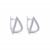 Gabriel & Co. 14k White Gold Kaslique Diamond Huggie Earrings - EG13174W45JJ photo