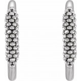 14K White 15.1 mm Beaded Hoop Earrings - 86532600P photo 2