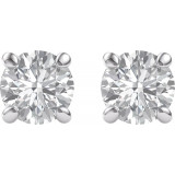 14K White 6 mm Round Forever Oneu2122 Moissanite Earrings - 6326560031P photo 2