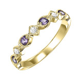 Gems One 10Kt Yellow Gold Diamond (1/20Ctw) & Amethyst (1/6 Ctw) Ring - FR1214-1YD photo