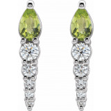 14K White Peridot & 1/4 CTW Diamond Earrings - 870256016P photo 2