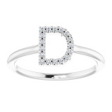 14K White .06 CTW Diamond Initial D Ring - 1238346015P photo 3