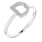 14K White .06 CTW Diamond Initial D Ring - 1238346015P photo