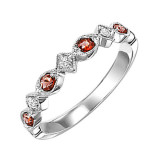 Gems One 10Kt White Gold Diamond (1/20Ctw) & Garnet (1/6 Ctw) Ring - FR1213-1WD photo