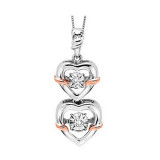 Gems One Mix Metal Rose Gold Silver Diamond (1/20 Ctw) Pendant - ROL1214-1PSSD photo