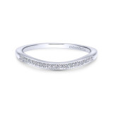 Gabriel & Co. 14k White Gold Victorian Curved Wedding Band - WB11721R4W44JJ photo