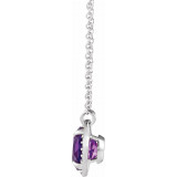 14K White 8 mm Round Amethyst & .05 CTW Diamond 16 Necklace - 8590570002P photo 2