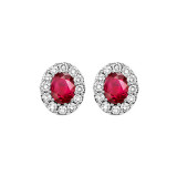 Gems One 14Kt White Gold Diamond (1/5Ctw) & Ruby (1/5 Ctw) Earring - RPT2002E-4WCR photo