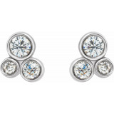 14K White 1/5 CTW Diamond Geometric Cluster Earrings - 86752600P photo 2