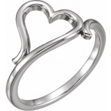 14K White Heart Ring - 51573101P photo