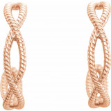 14K Rose 20x4 mm Rope Hoop Earrings - 86450607P photo 2