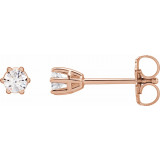 14K Rose 3 mm I2 1/5 CTW Diamond 6-Prong Wire Basket Earrings - 292366034P photo