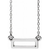 14K White Rectangle Bar 16-18 Necklace - 86617600P photo