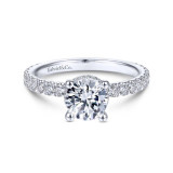 Gabriel & Co. 14k White Gold Contemporary Straight Engagement Ring - ER14649R4W44JJ photo