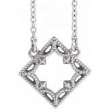 14K White Vintage-Inspired Geometric 18 Necklace - 86922605P photo