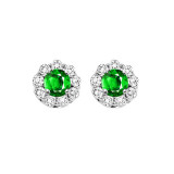 Gems One 14Kt White Gold Diamond (3/4Ctw) & Emerald (1/2 Ctw) Earring - FE4066-4WCE photo